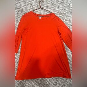 Vibrant Red Long Sleeve Top